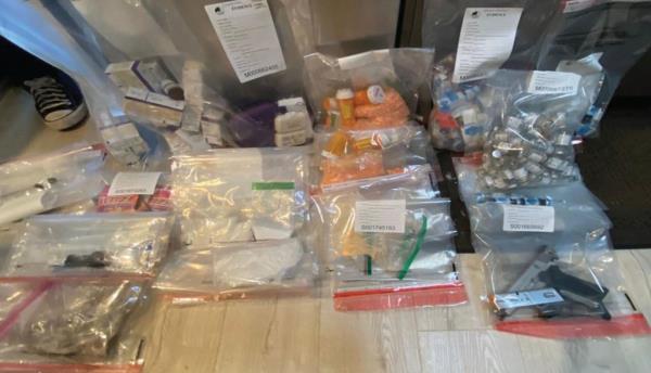 Drugs and evidence recovered from the home of Jasveen Sangha during a property raid in March 2024.